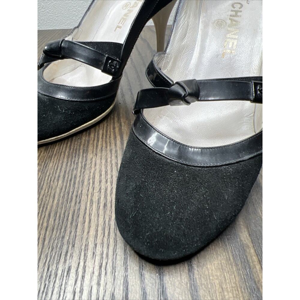 CHANEL COCO Chanel Classic 2 Tone Mary Jane Stilettos Heels Womens EU 37.5 7.5 - Picture 8 of 16